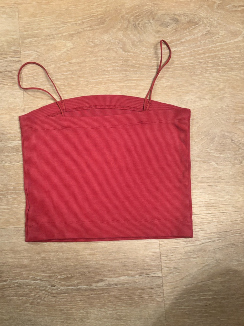 American Eagle Outfitters Red/maroon  Ribbed Spaghetti Strap Tank Top - Picture 2 of 3
